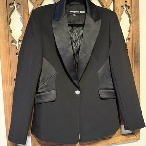 Karl Lagerfeld Black Blazer with Satin Details